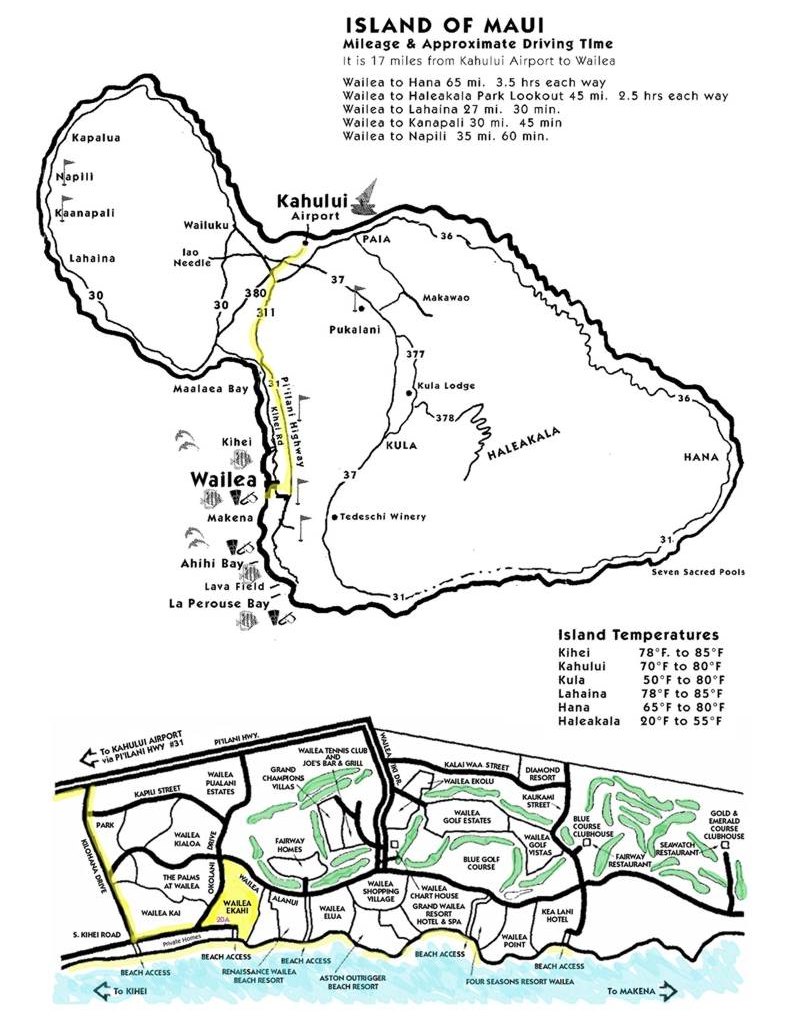 Wailea Maui map